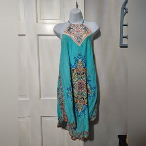 Embellished Blue Halter Neck Sundress